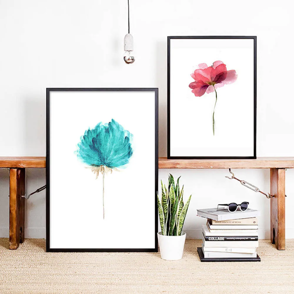 NICOLESHENTING-Watercolor-Plant-Flower-Canvas-Poster-Minimalist-Art-Canvas-Wall-Picture-Print-Modern-Home-Room-Decoron