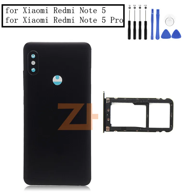 

Original For Xiaomi Redmi Note 5/ Note 5 Pro Battery Back Cover Rear Door Housing + Side Key Card Tray Holder Replacement Parts