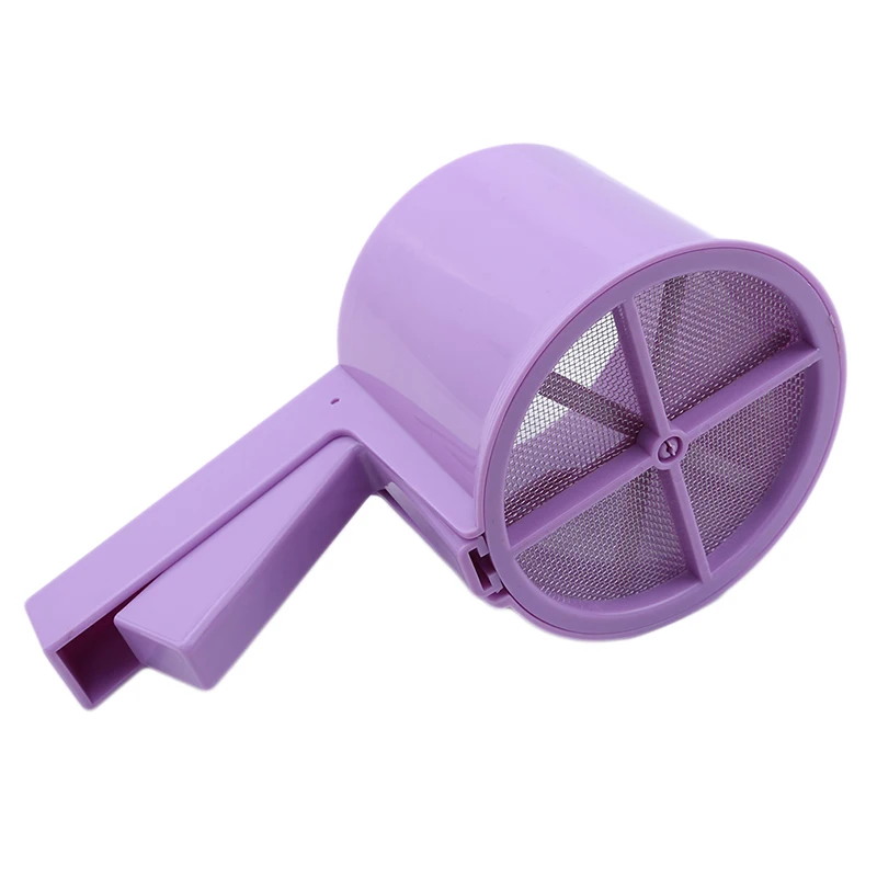 Инструменты для выпечки, мука, пластиковое сито, форма чашки, механическое для муки, сито, порошок, сито, шейкер для сахара, с ручкой - Цвет: purple