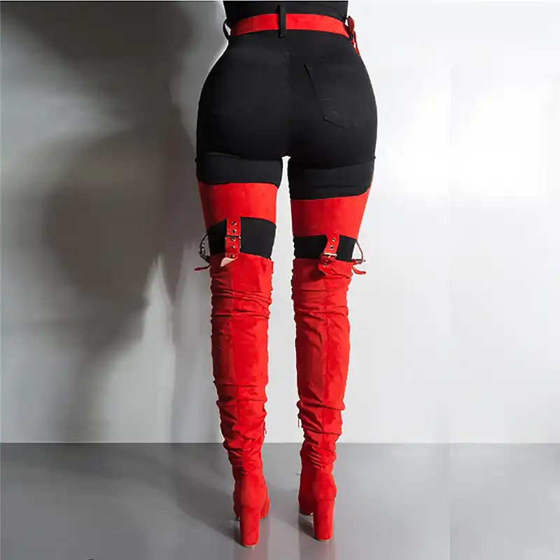thigh high boots with belts