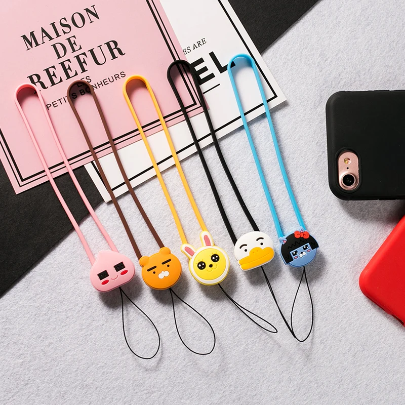 Милый мультфильм телефон ремешок силиконовый Hello Kitty Медведь Райан Дейзи Брелоки