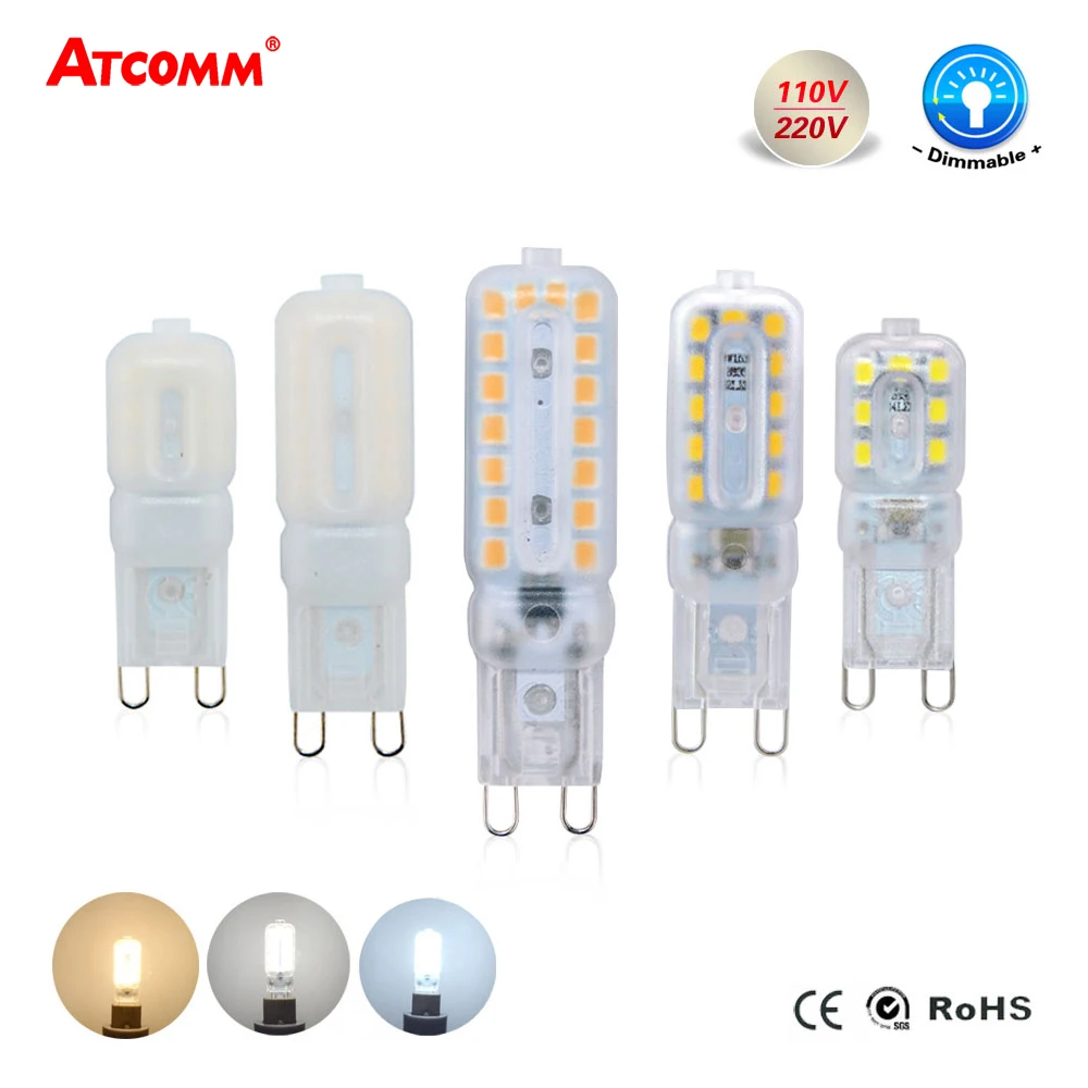 

5W 7W 9W Dimmable G9 LED Light Bulb High Lumen SMD 2835 Diode Chip Flicker-Free 14 22 32 LEDs Chandelier Lamp