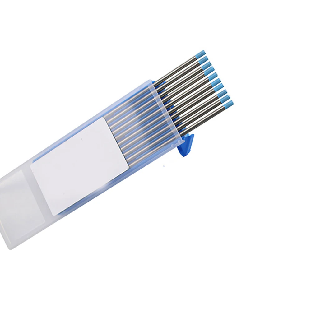10 шт. 1,0/1,6 мм профессиональная синяя головка Lanthanum вольфрамовый электрод 150/175 мм Сварочные пайки
