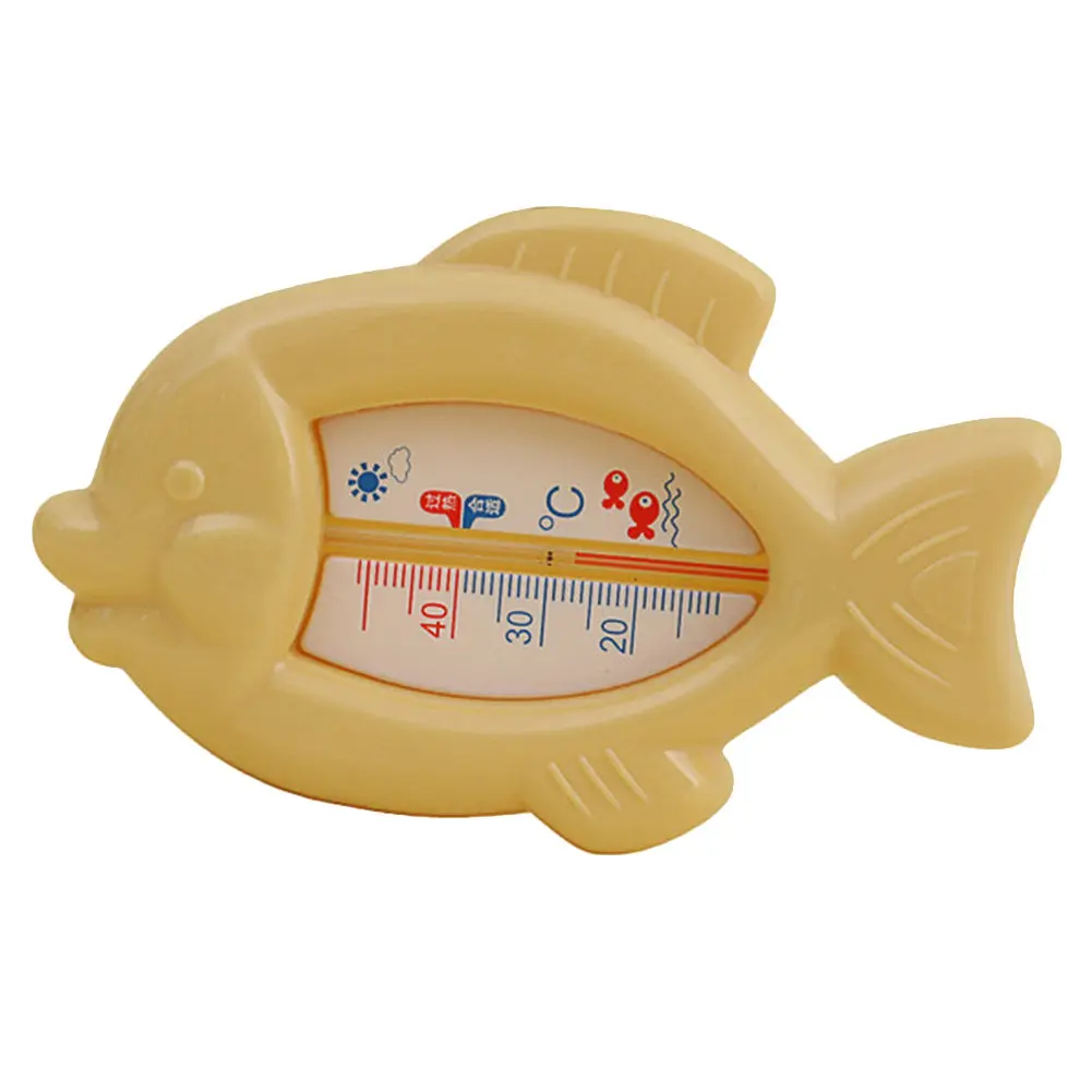 Мультфильм рыбы Форма влажной сухой воды термометр для купания ребенка - Цвет: Цвет: желтый