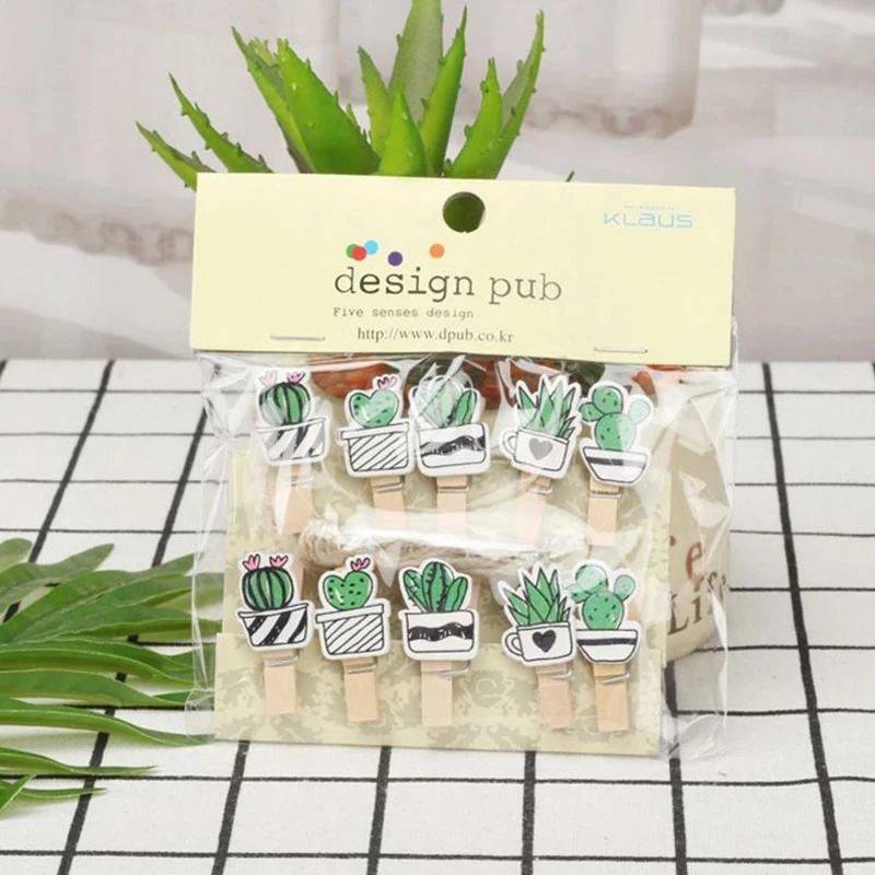 Colored Wooden Clips Wooden Clips 10 Pcs/set