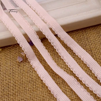 

#1467 Light pink color Elastic bands for Underwear Pants Bra Lace Fabric Stretch edge Ribbon rubber bands Webbing Belt Strap