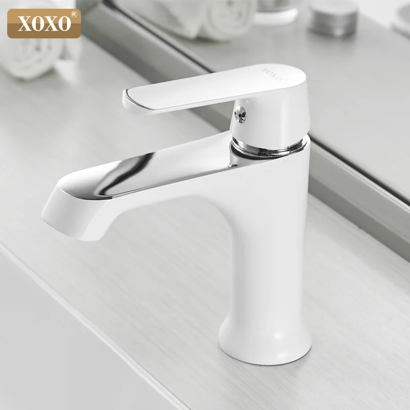 Online XOXO Becken Wasserhahn Kaltes und Heißes Wasser Wasserhähne Bronze Grün Orange Weiß Mode Stil einzigen loch Bad Mixer Wasserhahn 20025