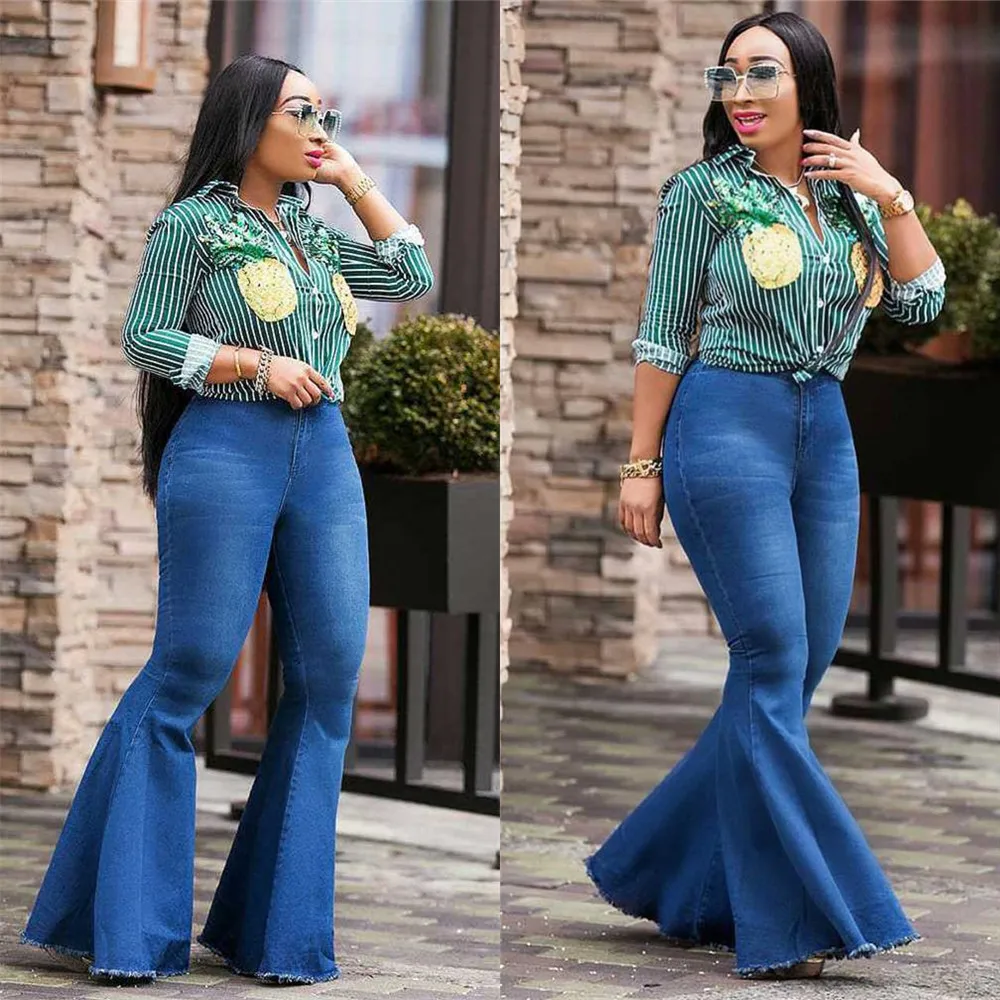 short bell bottom jeans