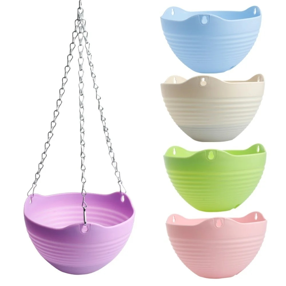 

Many Color For Choose Hanging Flower Plant Pot Chain Basket Planter Holder Home Garden Tools