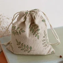 Olive Cotton Linen Gift Bag 9x12cm 10x15cm 13x17cm Pack of 50 Baby Shower Birthday Party Wedding Favor Holder Jewelry Pouch
