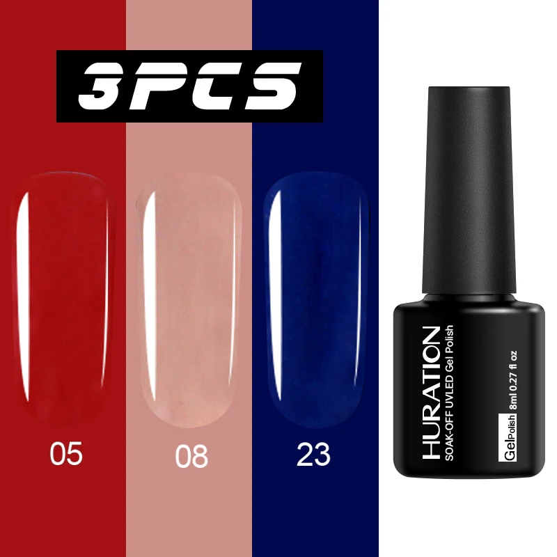 Huration Гель-лак для ногтей 8 мл гель-Арт Набор для маникюра Soak Off UV Vernis Полупостоянный Гель-лак 56 цветов лак для ногтей - Цвет: 05-08-23