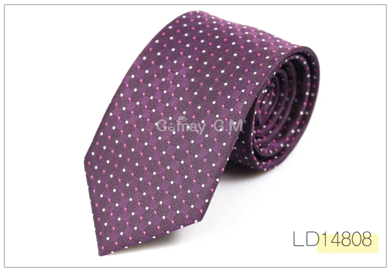 Formal Business Men's Ties Polyester Sknniy Gravatas Neck Ties For Gentlemen Dots Narrow Neckties for Men Neckwear Accessories - Цвет: LD14808