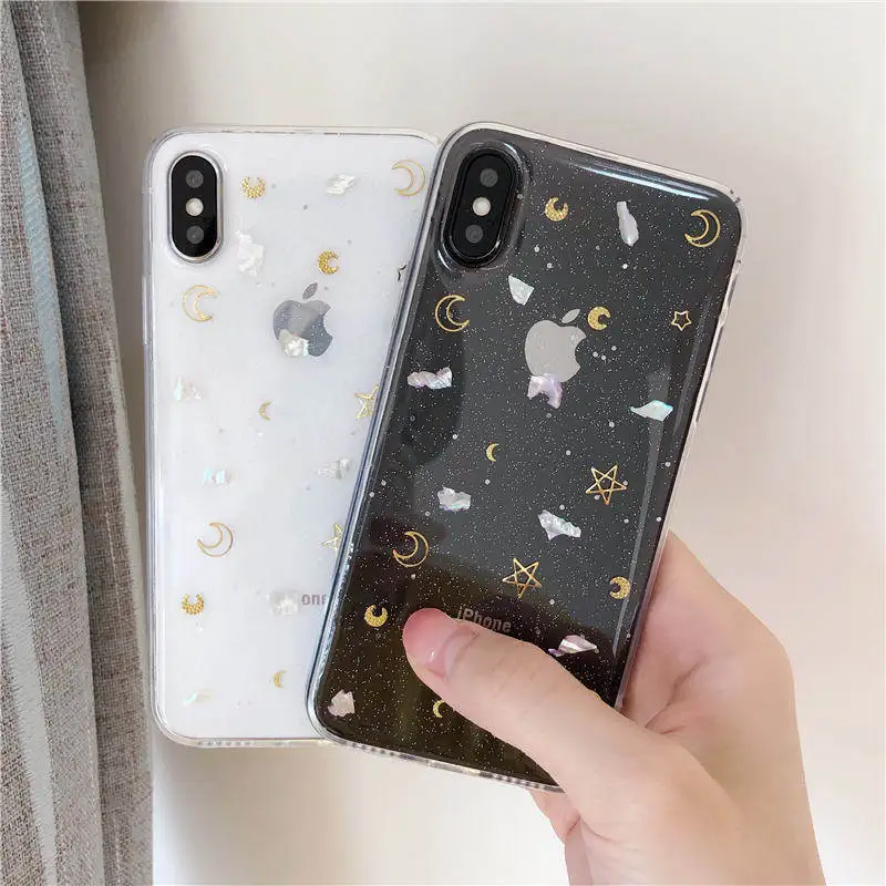 

Epoxy Glitter Shell Soft Shell For Iphone 66s 78 78plus x/Xs Xr Xsmax Tpu Transparent Mobile Phone Shell Anti-Fall Sleeve