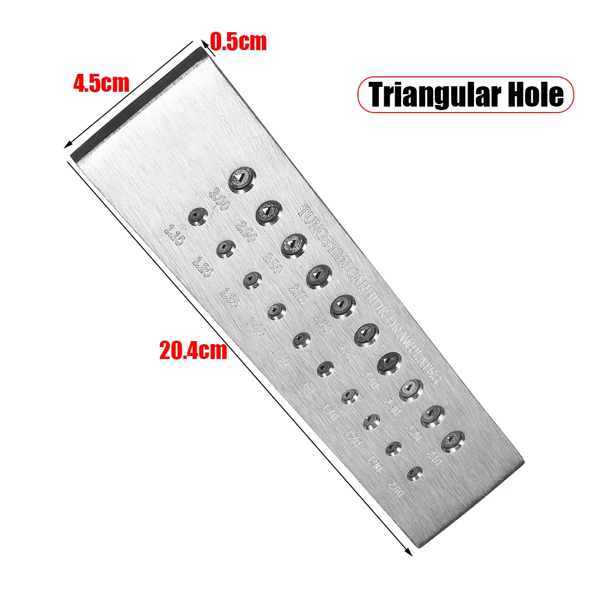 Draw таблички набор рисовать щипцы провода сцепление 3 вида карбидо-вольфрамовый сталь Drawplate Треугольники/Круглый/квадратные отверстия для Jewelcrafting - Цвет: Triangle Holes
