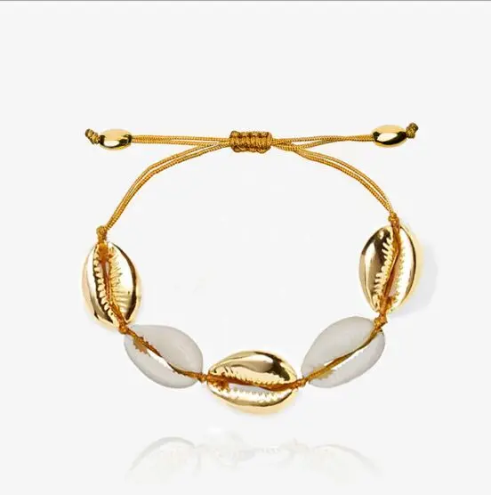 

1pc gold Cowrie shell Bracelet femme Adjustable boho Macrame friendship Real Seashell Bracelet Mothers Day Jewelry Gift 7689