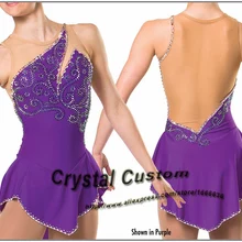 Пользовательские фиолетовый Фигурное катание Платья для женщин с спандекс бренд Vogue соревнования по фигурному катанию платье Индивидуальные DR3000