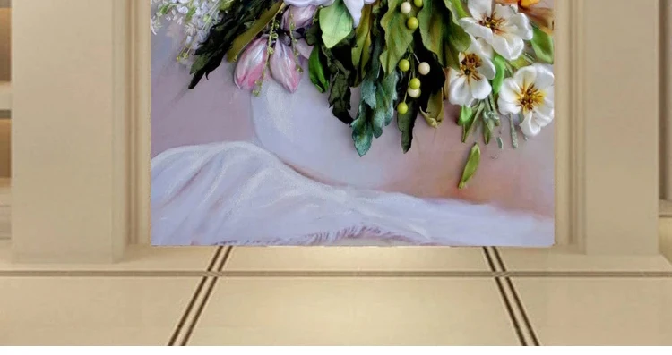 Parede, Pintura A Óleo De Vaso Floral,