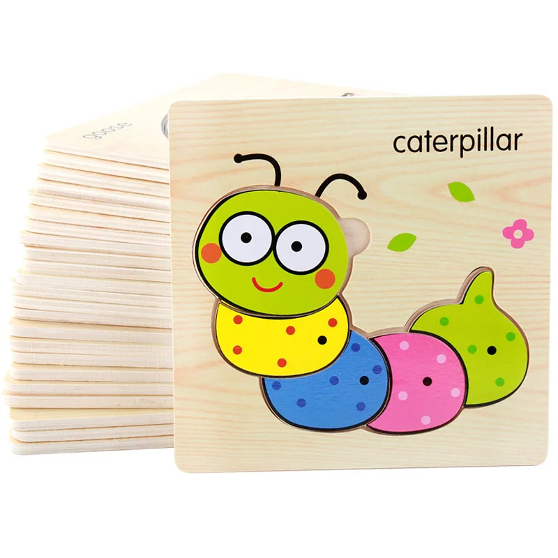 

Color Wood Puzzle Animal Series Lion Cattle Crocodile Elephant Frog Giraffe Puzzle DIY Toys For Children Jigsaw Birthday Gifts