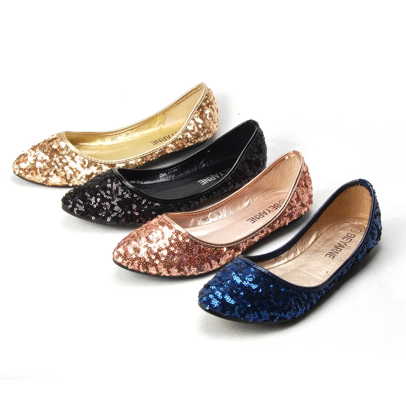 glitter pointed toe flats