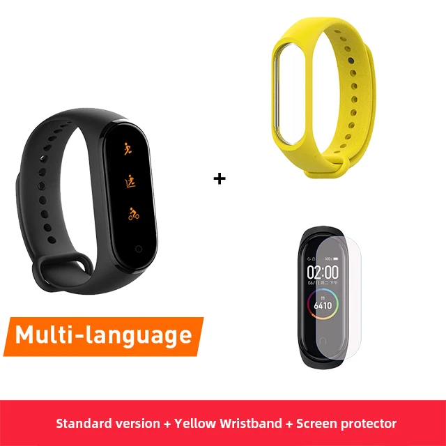 Новейшие Смарт-часы Xiaomi mi Band 4 фитнес-браслет mi band 4 фитнес-трекер Шагомер Bluetooth 5,0 смарт-браслет Xio mi Watch - Цвет: CN Yellow