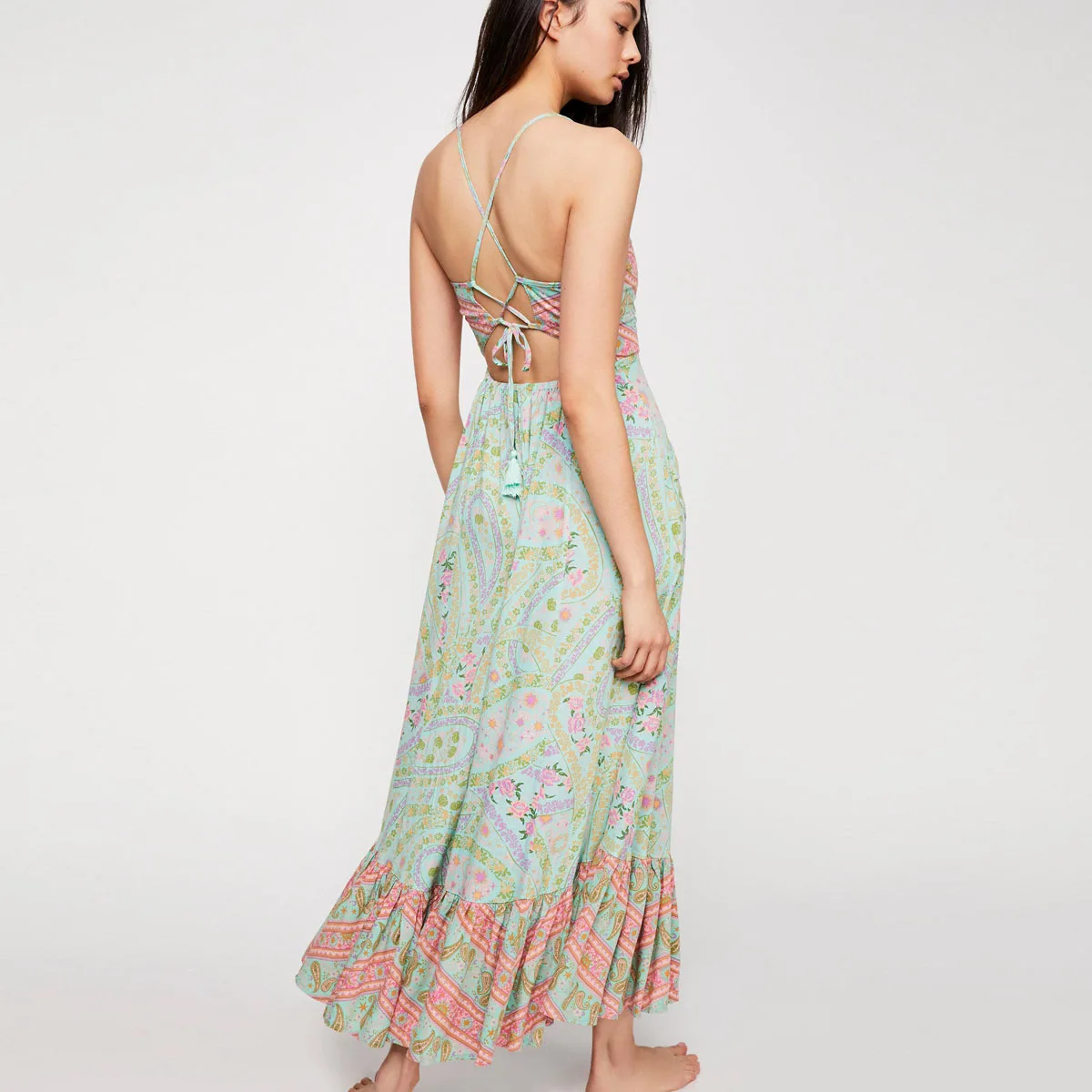 Jastie City Lights Gown Midi Dress Elastic Waist Open Back Sexy Dresses Bohemian Print Women Dress Boho Casual Beach Dresses Jastie City Lights Gown Midi Dress Elastic Waist Open Back Sexy Dresses Bohemian Print Women Dress Boho Casual Beach Dresses