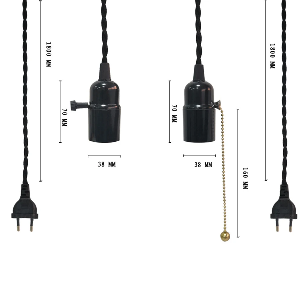 E27 витая пара с переключателем лампы основания держатель подвеска Дома Прочные аксессуары легко установить DIY практичная люстра линия
