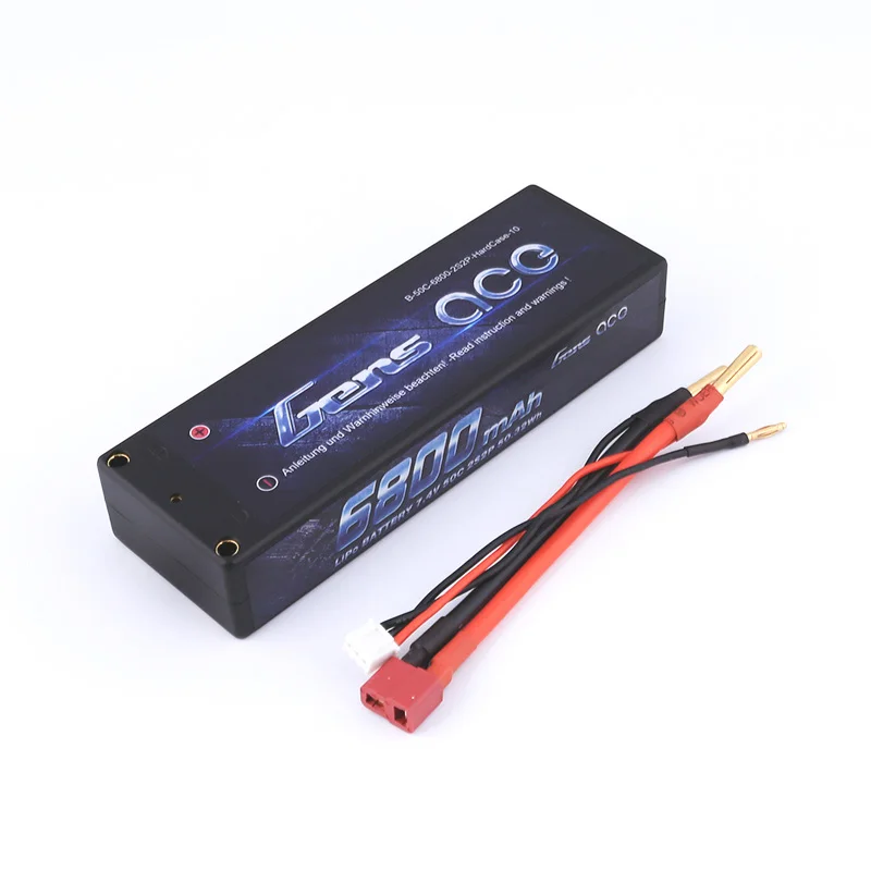 Gens ace 2S Lipo аккумулятор 6800mAh 7,4 V аккумулятор 50C Deans разъем для осевой радиоуправляемой машины 1/8 1/10 Hardcase высокой разрядки