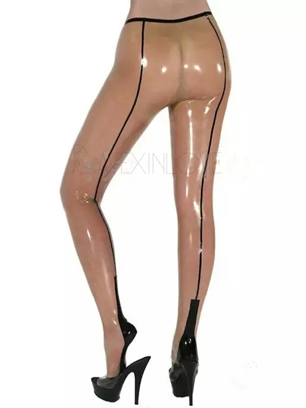 Sexy-Womens-Transparent-Latex-Leggings-Shinny-Rubber-Trousers-Plus-Size-with-Black-Trim-1