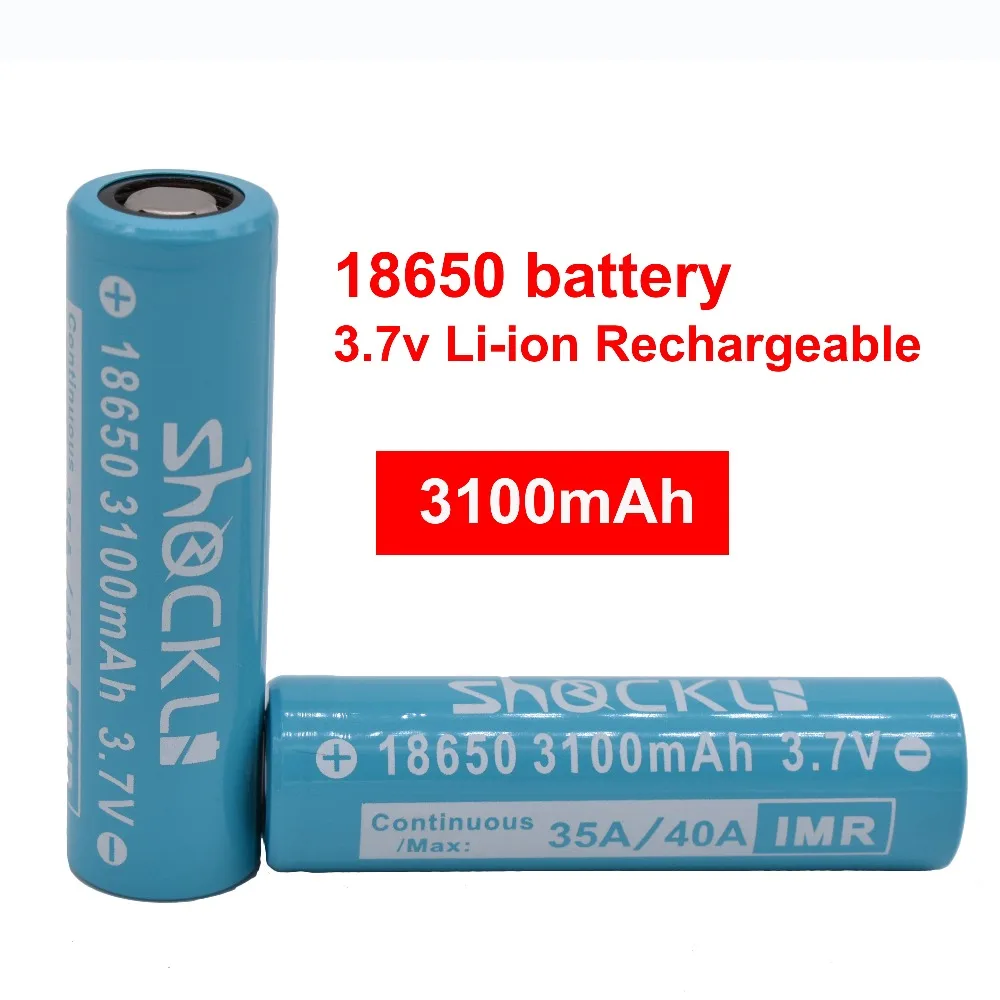 Shockli 18650 Батарея 3,7 V 3100mAh 3000mAh литий-ионная батарея 40A литиевая аккумуляторная батарея для фонарика электронной сигареты