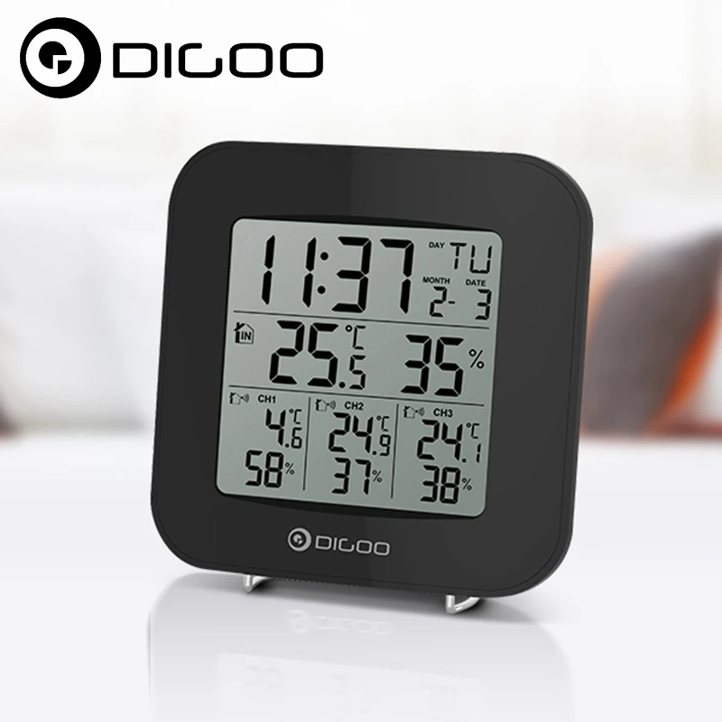 

Digoo DG-TH3330 Home Comfort 3 Channels Digital In&Outdoor Hygrometer Thermometer Temperature Humidity Sensor Clo-ck