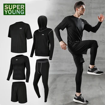

Sport Training Jogging Suits for Men Fitness Gym Wear Clothing Yoga Set Running Jackets Clothes Tracksuit Compression Sportswear