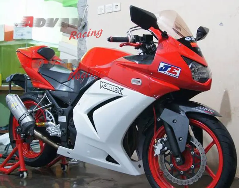 Kawasaki Ninja 250r Red white Motorcycle Fairings 2008 