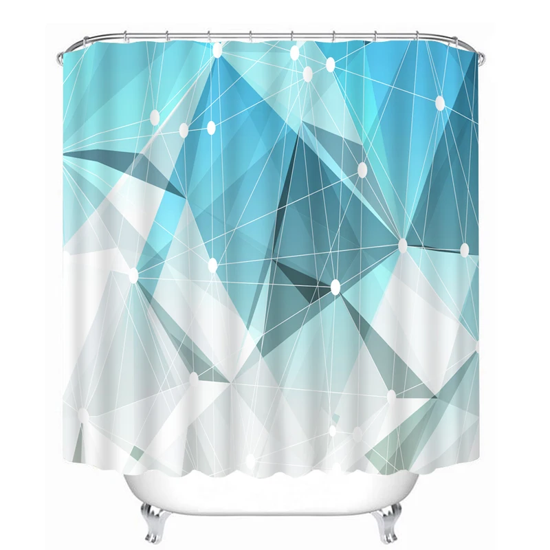 

3D Simple Lines Flowers Pattern Shower Curtains Bathroom Curtain Waterproof Thickened Bath Curtain Customizable
