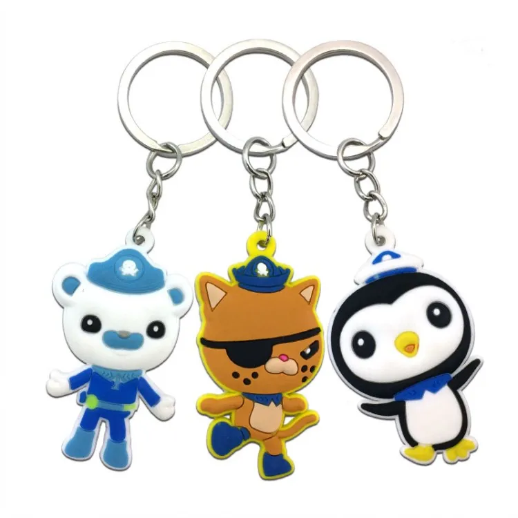 Шт. 3 шт. мультфильм Octonauts ПВХ брелок Дети вечерние подарок сувениры ключ чехол для женщин сумка телефон цепь ремней ювелирные изделия