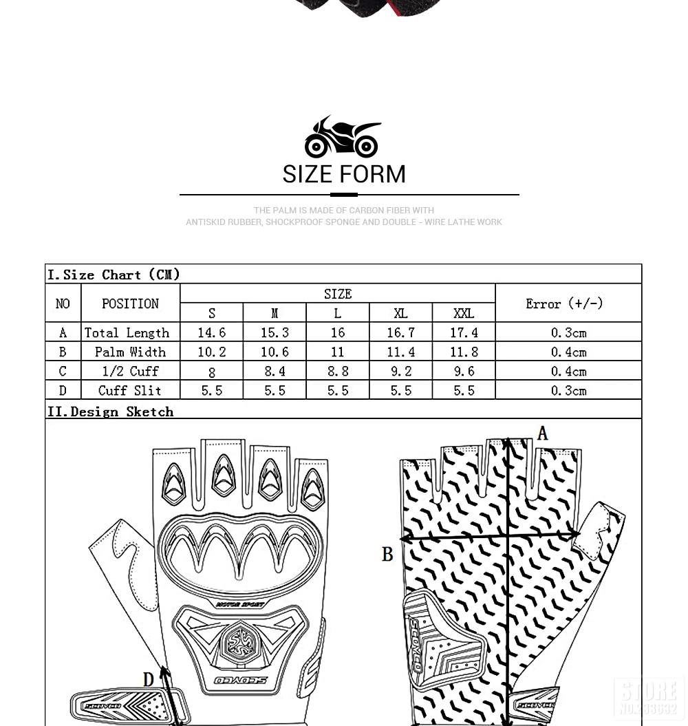 SCOYCO мотоциклетные перчатки для мотокросса, внедорожные гоночные перчатки, летние перчатки на пол пальца, мотоциклетные перчатки, защита мотоцикла