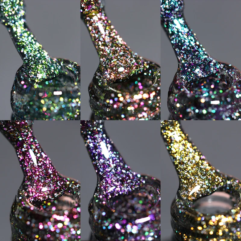 UR SUGAR 7.5ml Chameleon Holographic Gel Polish Starry Sparkle Glitter Soak Off UV Gel Varnish Long-lasting Nail Lacquer