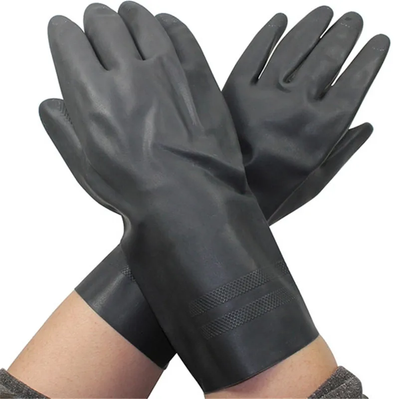 Heavy Duty Natural Rubber Glove Gauntlet Chemical Acid Chemical Resistant Work Anti corrosion L