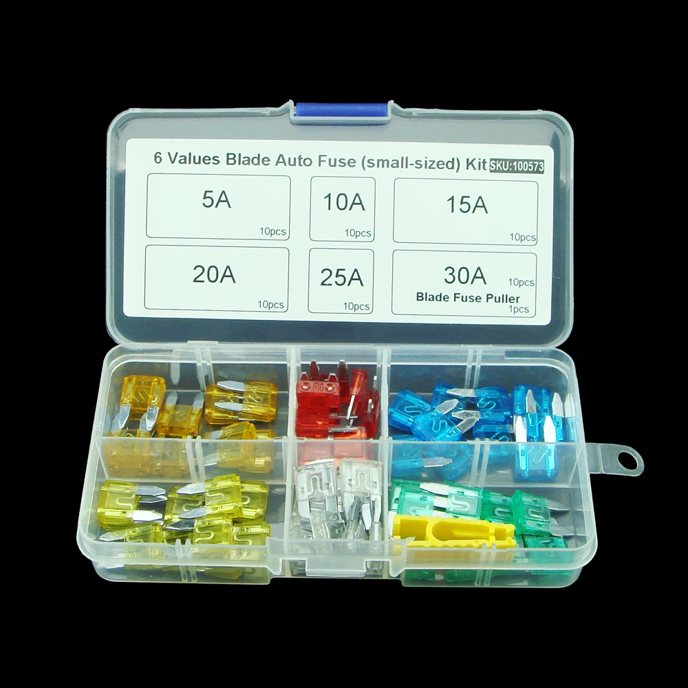 60pcs/lot Mini Auto Automotive Car Boat Truck Blade Fuse Box Assortment