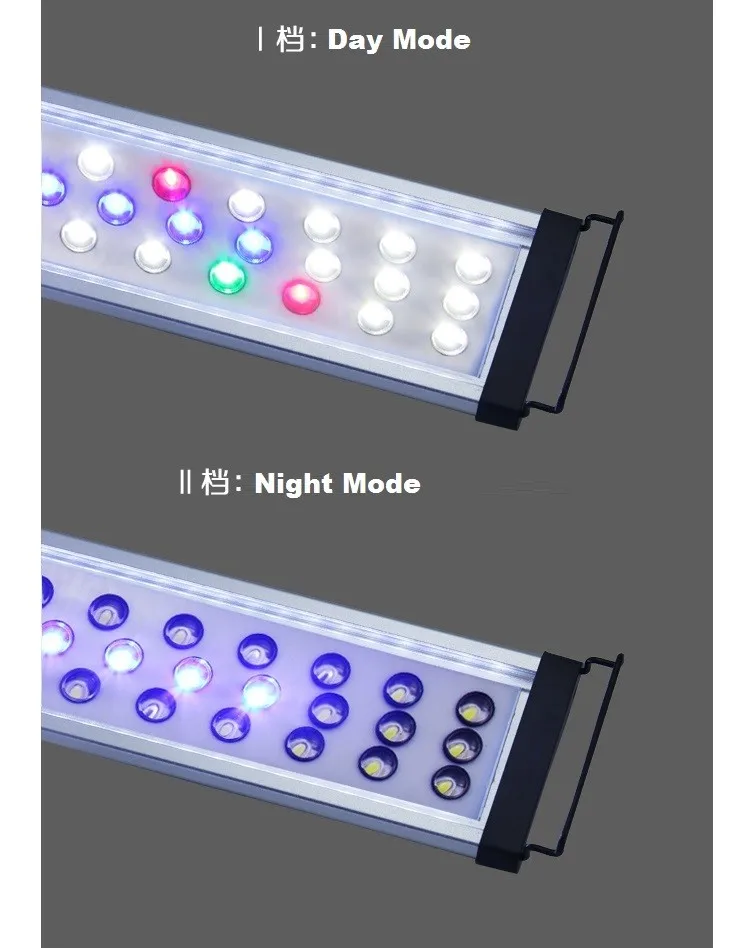 Светильник для аквариума, 1 Вт, большой светодиодный светильник, 2 режима, 40 см, 50 см, 60 см, 90 см, белый+ синий+ зеленый+ красный, светодиодный светильник для аквариума