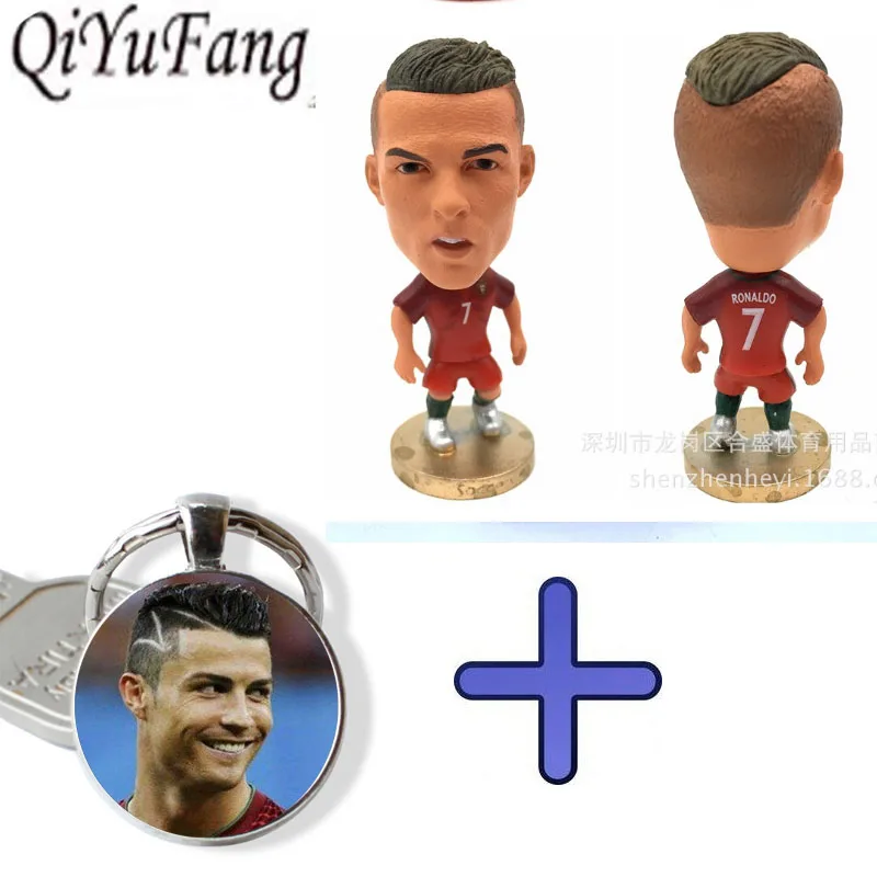 

QiYuFang Cristiano Ronaldo CR7 Model Toy Wit Keychain Portugal New Cute football Jewelry Fans Mens Women Child