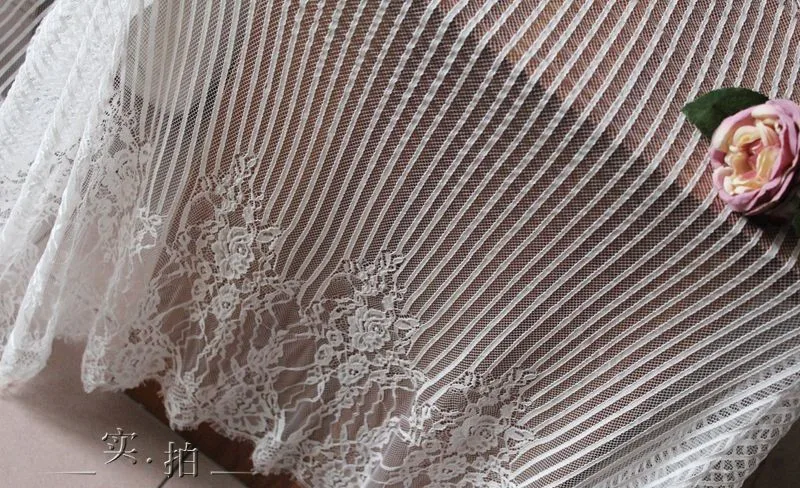 3 м/лот высокое качество кружева chantilly французский вертикальные полосы ресниц кружевной ткани свадебные аксессуары 150 см широкий