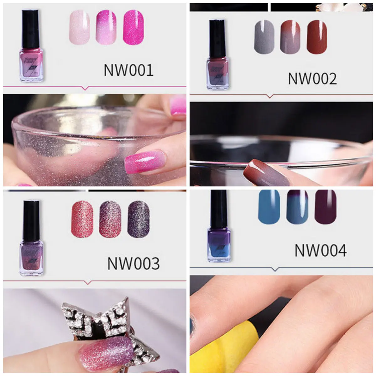 

Cheap 6ml Temperature Color Change Nail Polish Snowy Thermal Chameleon UV Gel Polish Hybrid Lacquer Varnish Soak Off GelPolish