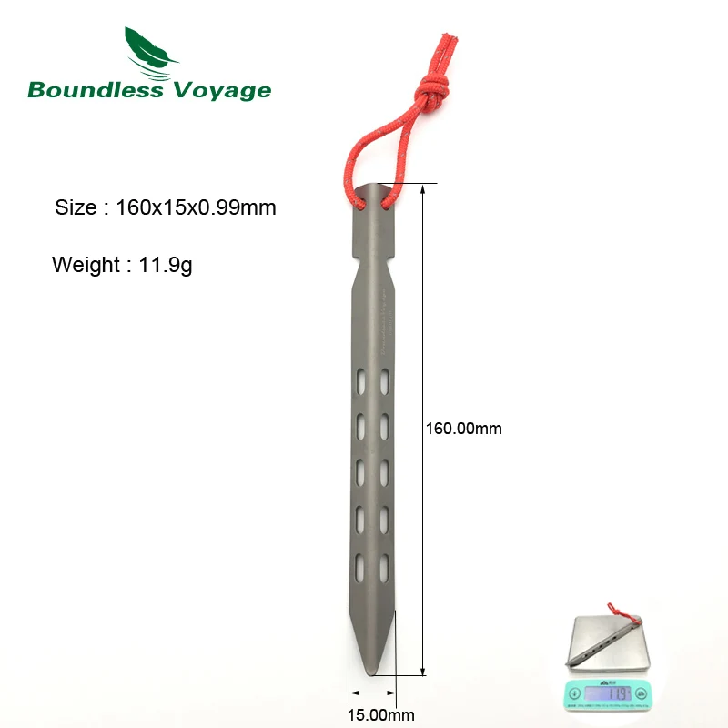 Безграничный Вояж титановые колышки для кемпинга v-типа палатки портативные палатки Титановые Гвозди
