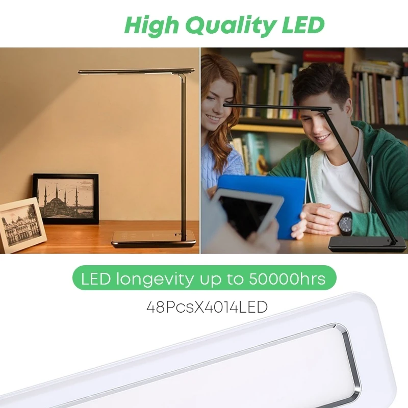  DCAE Table Desk LED Lamp Light Qi Wireless Charger for iPhone 11 8 X XS Max XR Fast Desktop Chargin