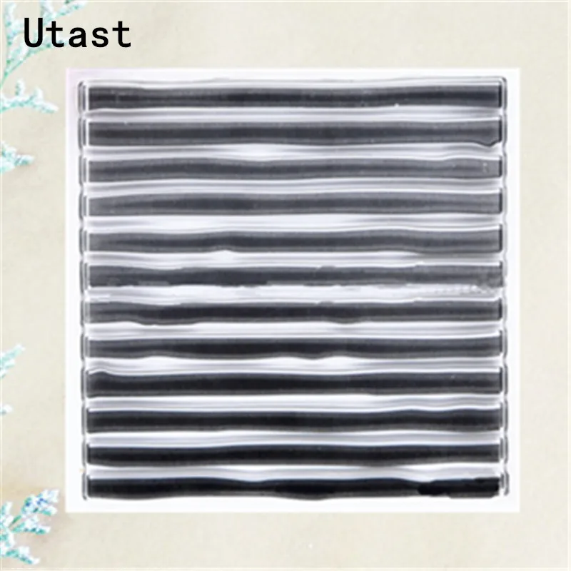 

Thick Line Background Clear Silicone Stamps /Transparent Rubber Stamp for DIY Scrapbooking /Photo Album Decorative Craft Making