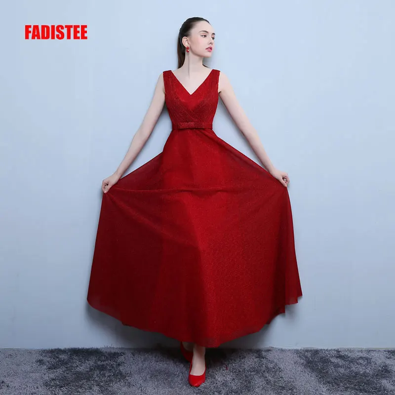 

FADISTEE 2018 New arrival elegant party evening dresses Long prom formal dress bling A-line sashes long floor length gown