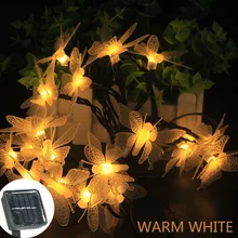 4,8 м 20LED/7 м 50LED Солнечная гирлянда сказочные огни премиум качества водонепроницаемая мощность солнечных ламп 2 режима лампы для украшения сада