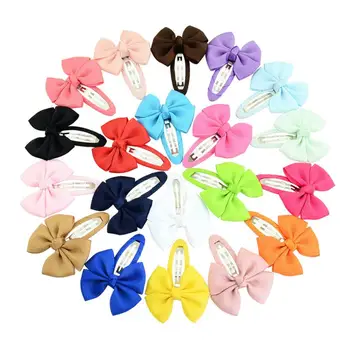 

20PCs/lot 20colors Baby Girls Grosgrain Side Clips Bows Hairpins Metal Alligator Headwear Girl Kids Hair Accessories