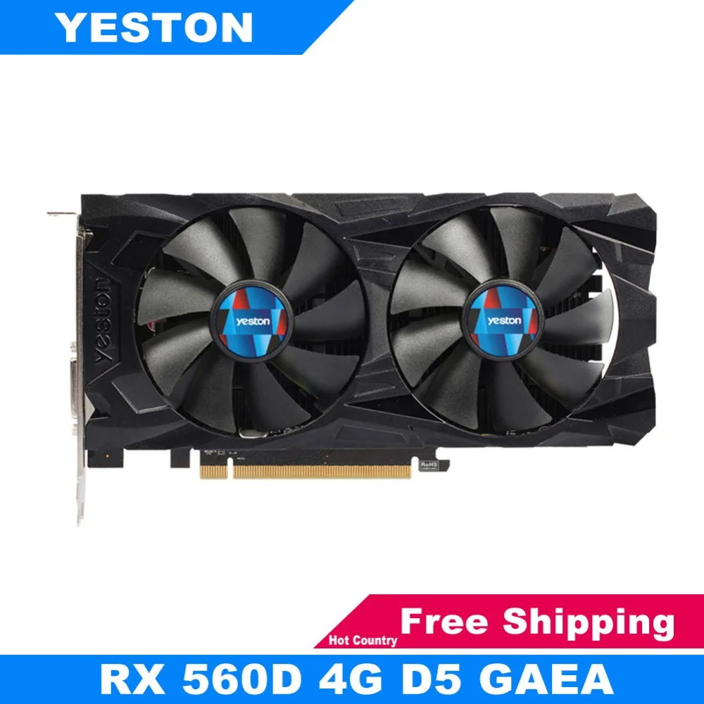 

Yeston RX560D-4G Graphics Cards 128bit GDDR5 6000MHz Gaming Desktop Computer Video Graphics Cards Support DVI-D HDMI DP for AMD