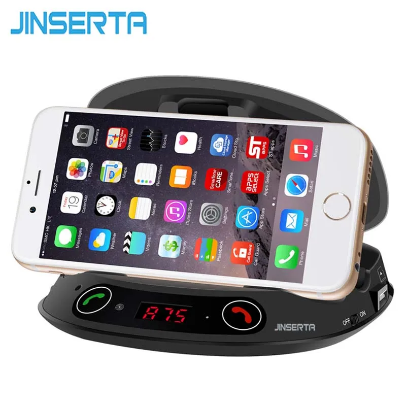 JINSERTA Music MP3 Players Wireless Bluetooth FM Transmitter Audio Stereo Speaker Support TF Card USB Charger Car Phone Holder audio-player : image JINSERTA Music MP3 Players Wireless Bluetooth FM Transmitter Audio Stereo Speaker Support TF Card USB Charger Car Phone Holder audio-player